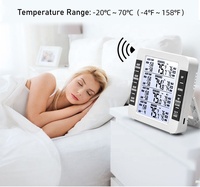 Termometer Dalam dan Luar Ruangan dengan 3 Sensor Nirkabel, Pengukur Temperatur dengan Lampu Latar LCD, Termometer Nirkabel