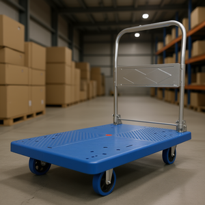 Carrello Pieghevole a Quattro Ruote, Capacità 660 Libbre, Blu, per Uso Industriale - Product Image 2