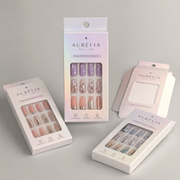 Boîte en papier pour faux ongles cosmétiques biodégradables et recyclables, boîte personnalisée avec logo pour ongles à presser, boîte vide