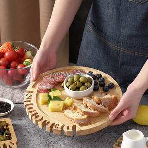 Woodsun Assiette de service en bois massif avec lettrage Holzplatten <span class=keywords><strong>Platon</strong></span> De Madera Para Servir - Product Image 6