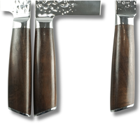 Couteau à hacher ambidextre artisanal en acier inoxydable de 7,3 pouces, manche en bois d'acacia, extra tranchant, design rustique traditionnel, finition miroir