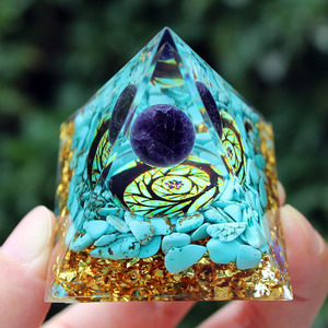Kogiya <b>Crystal</b> <b>Chip</b> Pyramid Resin Epoxy Craft Desktop Ornament Nautilus Color Home Decoration Gift - Product Image 3