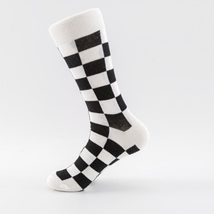 Calzini da uomo in cotone 200N con fantasia geometrica, cartoni animati, jacquard, a cubo magico 3D, uovo fritto, gatto, scacchiera - Calzini novità in cotone - Product Image 2