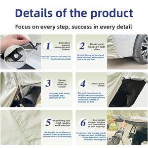 Tente d'auvent arrière MPV étanche Portable pour voiture en plein air Protection solaire pratique pour pique-nique de <span class=keywords><strong>Camping</strong></span> tout-terrain - Product Image 4