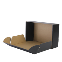 Boîtes en carton ondulé imprimées en offset noir, vente chaude, empilables, pour la restauration, logo personnalisé, emballage alimentaire, boîtes d'affichage