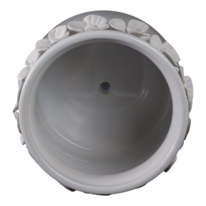 Vaso in gres con applicazioni floreali e design in ceramica testurizzata per piante da interno ed esterno - Product Image 5