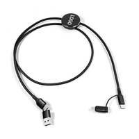 Cable USB Multifuncional con Logotipo Iluminado, Diseño Todo en Uno, Cable de Carga Rápida 4 en 1 de 3A con Logotipo LED para Regalos Promocionales