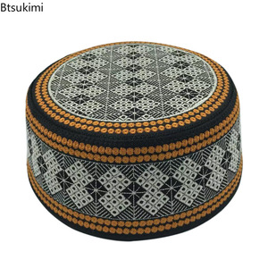Cappelli Etnici Musulmani per Uomo, Moda Medio Orientale, Turbanti Ricamati Stile Turco e Saudita, Abbigliamento Islamico, Copricapo da Preghiera Maschile - Product Image 1