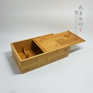 Bamboo Wine Gift Box Rectangle ZC 01 Eco Friendly Storage For Tea Packaging - Product Image 3
