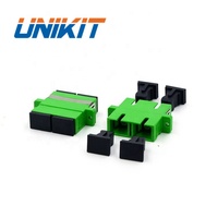 UNIKIT-adaptador y conector SC de fibra óptica, SC APC, monomodo, dúplex con brida completa, acoplador de fibra óptica