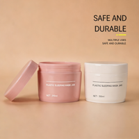 Pot en plastique PP rose de 250 ml avec logo personnalisé et impression sérigraphique pour crème et gommage, idéal pour les soins de la peau et les cosmétiques de marque personnalisée (boue faciale)