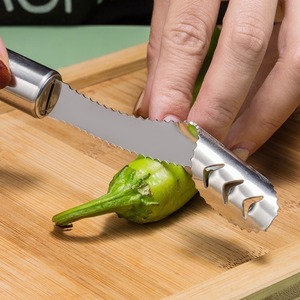 Stainless Steel Chili Pepper Core Remover 2 Pieces Kitchen Gadget For Bell Green Sichuan Pepper Seed Remover - Product Image 2