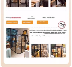 Vente en gros de villa pour chat en bois massif, château robuste pour chat avec poteaux à gratter, hamac, maison de jeu multifonction pour chat, meubles pour animaux de compagnie d'intérieur - Product Image 3
