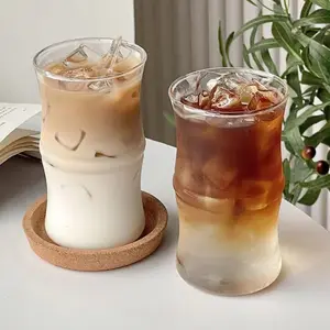 Hoge Borosilicaatglas Bamboe Slak Cup Hoogwaardig Ijs Amerikaans Latte Restaurant Internet Celebrity Ontbijtbeker