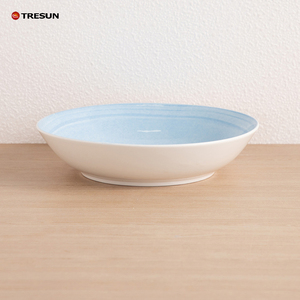 TRESUN Premium Quality OEM Custom <b>Wholesale</b> Price 18-Piece Blue Padprinting Porcelain <b>Dinner</b> <b>Set</b> Microwave Freezer Safe - Product Image 2