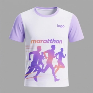 Camiseta Deportiva para Correr, Color Azul Maratón, 100% Poliéster, Personalización de Tallas, Impresiones por Sublimación con Diseño del Cliente, OEM - Product Image 2