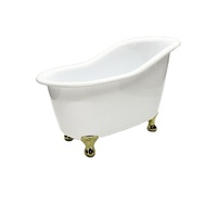 Boîte à cosmétiques en plastique PP, mini bouteille de baignoire créative/couleur blanche avec les pieds dorés, soins quotidiens, conteneurs de savon de salle de bain, emballages