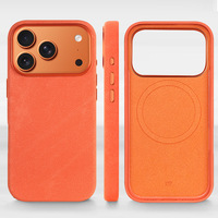 Nouvelle Arrivée Étui de Protection Magnétique Intégral en Flanelle avec Bouton Métallique pour iPhone 17 17 Pro Max 16 16 Pro Max 15 15 Pro Max