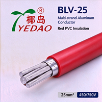 Fil électrique multibrin en aluminium isolé PVC rouge BLV-25 25mm² pour câblage électrique industriel