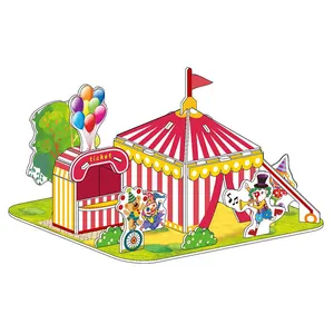 Oyuncak bulmaca eğlence parkı sirk modeli 3D kağıt bulmaca promosyon oyuncakları