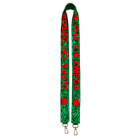 Sangle de sac à main en polyester perlée Alpha Chi Omega, faite à la main, avec broderie de cœur en sequins, cordon en coton, forme rectangulaire, personnalisable pour