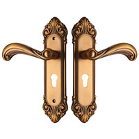 Serrure de quincaillerie pour portes intérieures d'hôtel européen moderne 6161 jaune laiton antique alliage d'aluminium poignée de porte de fenêtre de chambre à coucher