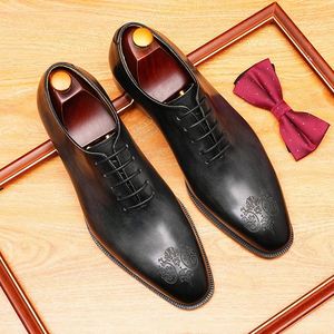 Chaussures Oxford Derby Décontractées Haut de Gamme Rétro à Semelle Souple Respirantes Confortables Formelles en Cuir Imperméables pour l'Automne - Product Image 3