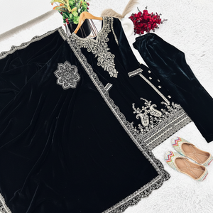 Top con aspecto de fiesta de diseñador-Dupatta y parte inferior completamente cosida - Product Image 1