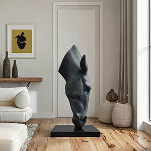 Изготовленная на заказ маленькая Античная бронзовая голова лошади бюст статуя фэн-шуй стиль лошади скульптура лица искусство для домашнего декора - Product Image 5