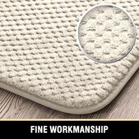 Tapis de bain moderne en mousse à mémoire de forme absorbante, 2 pièces |   Tapis de salle de bain écologique texturé effet popcorn de luxe |   Tapis shaggy antidérapant