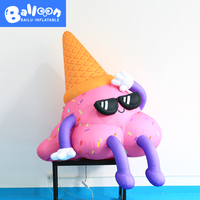 Crème glacée gonflable personnalisée en forme de dessin animé pour la décoration d'événements festifs, la publicité commerciale, les événements de carnaval