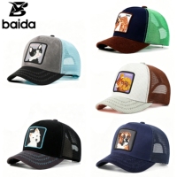 Gorra Trucker de Moda con Logotipo Animal Personalizado, Malla de Lona, Parche Bordado 3D, Unisex, Ajustable, 5 Paneles, Bicolor, para Ciclismo, Playa y Protección Solar