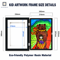 Bingkai Karya Seni Anak-Anak dengan Pintu Magnetik yang Dapat Diganti, Bukaan Depan untuk Menampilkan Gambar, Dekorasi Ruang Penyimpanan Kerajinan