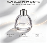 Bouteille diffuseur en verre transparent à épaule courte DY-C-123 50ml, flacon de parfum vide de luxe pour hôtel, aromathérapie, impression personnalisée