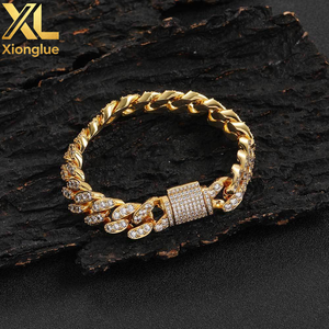 Fashion Trendy Sparkling Women Brass <b>Bracelets</b> Zircon 3 Rows Baguette Stone Cuban Link Chain <b>Bracelet</b> - Product Image 4
