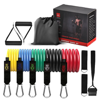 Nuevo estilo, logotipo personalizado, Fitness, 100-150Lbs, 11 piezas, juego de bandas de resistencia para ejercicio, bandas elásticas de látex para ejercicio