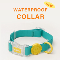 Regenbogenfarbenes Wasserdichtes Nylon-Hundehalsband und Leinenset Silikon Verstellbares Haustierhalsband Hundespazier-Set mit D-Ring