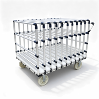 Équipement de manutention pour atelier : Étagères mobiles en tubes Lean pour entrepôt, chariot de circulation de matériaux multi-niveaux