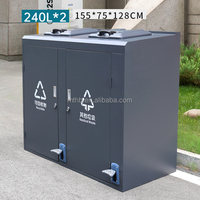 Poubelle commerciale en métal de 240 L pour extérieur, vente chaude, haute qualité, en acier galvanisé, bac à déchets extérieur