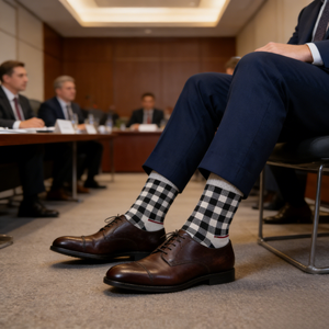 Calzini Formali a Quadri per Uomo e <span class=keywords><strong>Donna</strong></span> con Funzioni Deodoranti e Assorbenti del Sudore, Calzini in Cotone Profondamente Personalizzati - Product Image 6