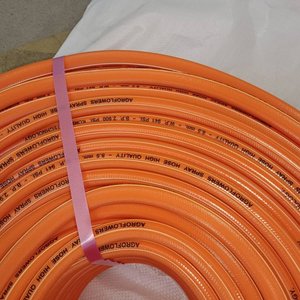 Tuyau <span class=keywords><strong>flexible</strong></span> en PVC pour nettoyage haute pression, <span class=keywords><strong>orange</strong></span>, double armature tressée, résistant à la torsion, service <span class=keywords><strong>de</strong></span> découpe sur mesure - Product Image 2