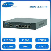 Mini PC Firewall R41EAZ Sin Ventilador, 4 Puertos LAN, Celeron J1900, VGA, 12V, DDR4 Máx. 8GB, 12V MSATA SATA