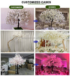 Décoration de scène de mariage LEDA, allée de mariage, arbres artificiels en fleurs de cerisier rose, centres de table de mariage, fournitures de mariage - Product Image 5
