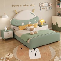 Meubles de chambre à coucher modernes et luxueux, lits rembourrés doux, lit double pour enfants, lit double en bois, lit princesse avec matelas