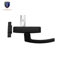 Manija de ventana de aleación de aluminio negra de venta directa de fábrica, longitud de horquilla personalizable para herrajes de ventana de apertura exterior, suministro para proyectos.