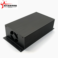 Boîtier en aluminium avec structure à rainures de dissipation thermique, boîtier électronique noir pour carte mère d'amplificateur audio