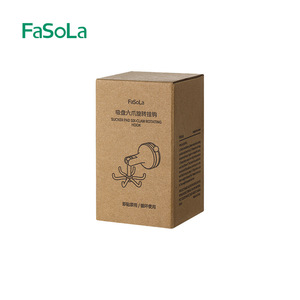 FaSoLa Kitchen Suction Cup Six Claw <b>Rotating</b> Hook <b>Rack</b> White PVC No Drill Wall Mounted <b>Storage</b> For Utensils - Product Image 2