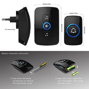 Nuovo <span class=keywords><strong>Campanello</strong></span> Senza Fili Impermeabile 300 M Remote EU UK US AU Spina intelligente porta Campana <span class=keywords><strong>Campanello</strong></span> batteria 1 2 button 1 2 3 ricevitore AC - Product Image 5