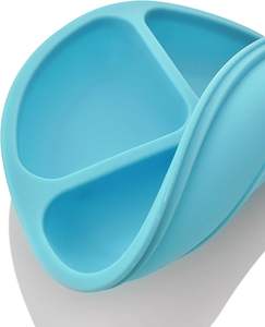 Assiettes divisées pour tout-petits en silicone de qualité alimentaire sans BPA, non toxiques, à ventouse, écologiques, lavables au lave-vaisselle, vente chaude - Product Image 2