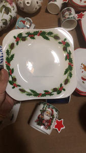 JIUWANG - Lotes <span class=keywords><strong>de</strong></span> Platos Navideños <span class=keywords><strong>de</strong></span> Porcelana Pintados a Mano, con Diseño Floral Mixto, Económicos - Product Image 4